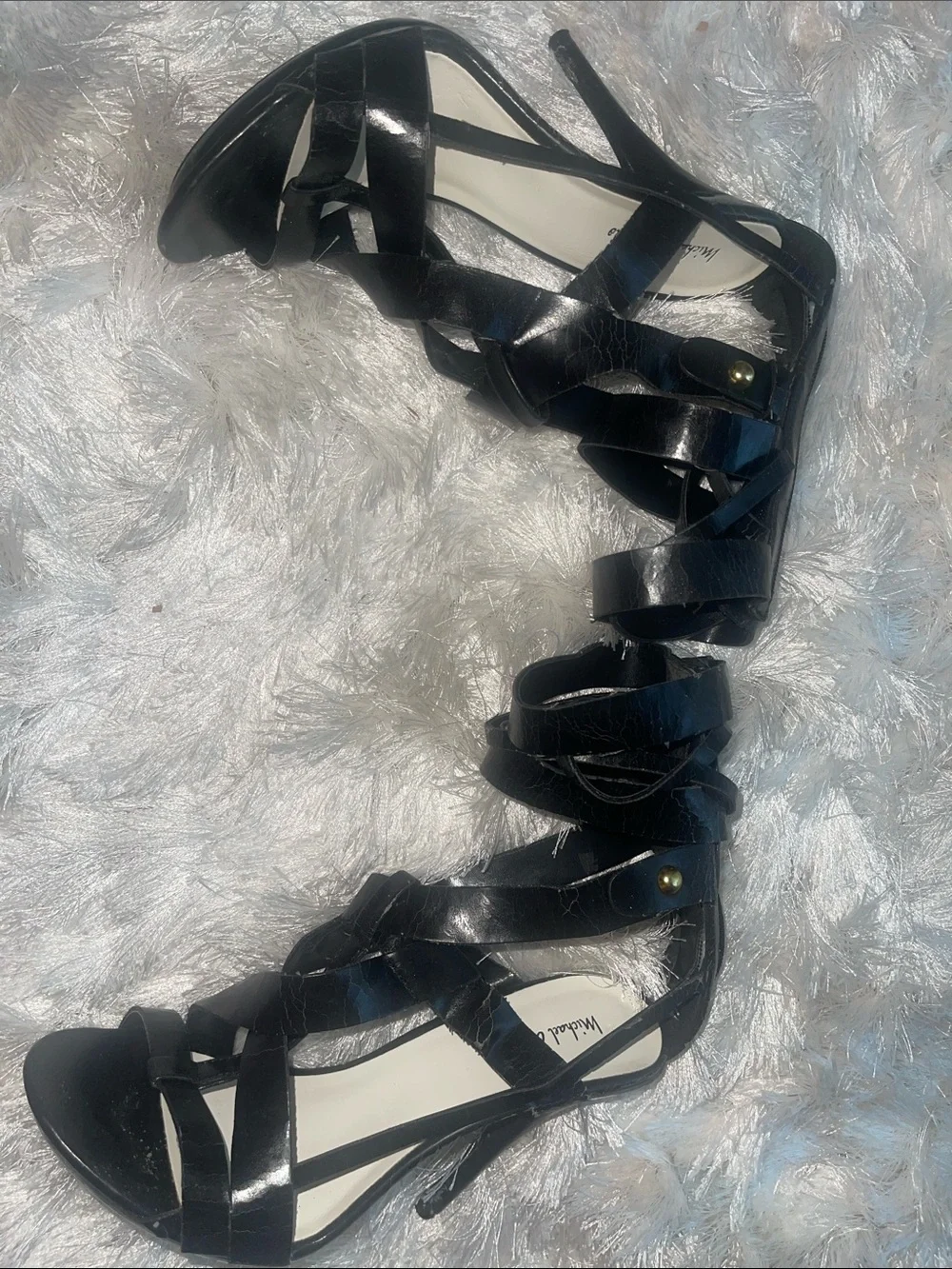 Michael Antonio Black Strappy Stiletto Heels